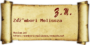 Zámbori Melissza névjegykártya